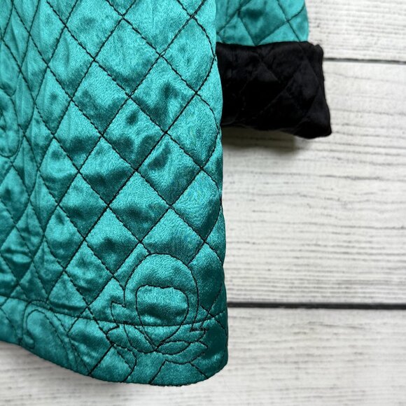 NWT Chico's Reversible Brinna Solid Jewel Teal Black Jacket Size 2 (fits 10-12) - Picture 7 of 8